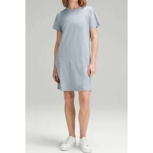 Lululemon Classic Fit Short Sleeve Cotton Mini Dress in Chambray Blue Small